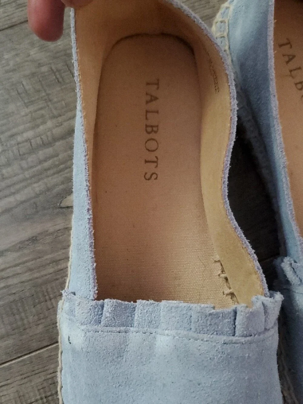 Talbots Pale Blue Suede Espadrille Slip-Ons